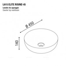 Раковина AeT ELITE ROUND.D.45 серая матовая L615T0R0V0116