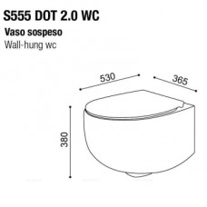 Унитаз подвесной AeT Dot 2.0 с креплениями, голубый матовый S555T0R0V6140