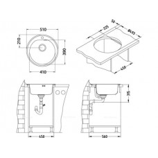 Кухонная мойка Alveus Monarch Form 30 1103818 бронза в комплекте с выпуском без сифона