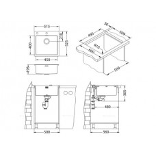 Кухонная мойка Alveus Monarch Pure 30 1107052 бронза в комплекте с выпуском без сифона
