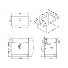Кухонная мойка Alveus Monarch Quadrix 60 1122729 медь в комплекте с выпуском без сифона