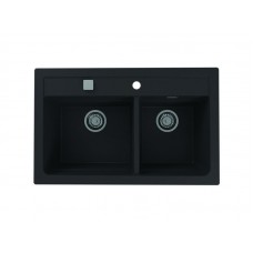 Кухонная мойка Alveus Atrox 50 Granital 1132002 черная в комплекте с сифоном