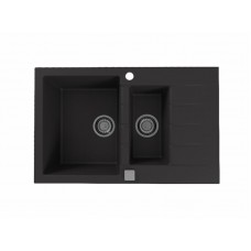 Кухонная мойка Alveus Cadit 70 Granital 1131361 черная в комплекте с сифоном
