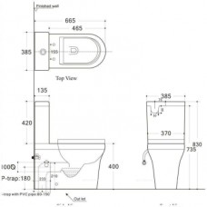 Унитаз-компакт Aquanet Rimless Nova-C1 BL-101N-TPT-A