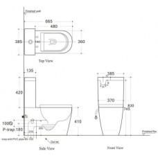 Унитаз-компакт Aquanet Rimless Atago-C1 BL-104N-TPT