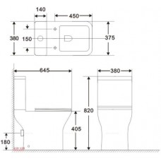 Унитаз-компакт Aquanet Rimless Cube 2-C CL-12288