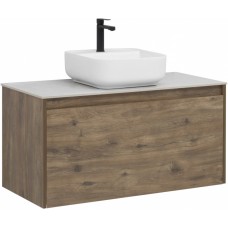 Тумба с раковиной Aquanet Nova Lite 100 дуб рустикальный (1 ящик)