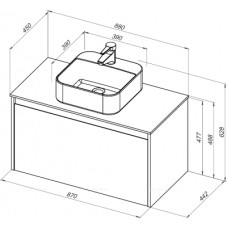 Тумба с раковиной Aquanet Nova Lite 90 белая (1 ящик)
