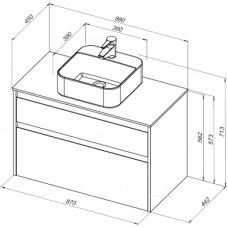 Тумба с раковиной Aquanet Nova Lite 90 белая (2 ящика)