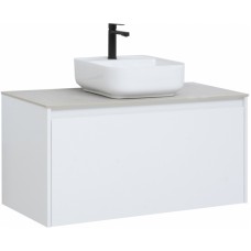 Тумба с раковиной Aquanet Nova Lite 100 белая (1 ящик)