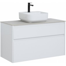 Тумба с раковиной Aquanet Nova Lite 100 белая (2 ящика)
