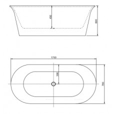 Акриловая ванна Aquanet Smart 170x78 88778 Gloss Finish черный глянец