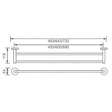 Держатель для полотенец 60 см Aquanet 4524D хром