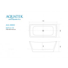 Акриловая ванна Aquatek Верса 178х80х63, отдельностоящая, в комплекте со сливом и ножками, белая глянцевая, AQ-4880
