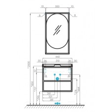 Зеркало Aquaton Лофт Фабрик 50 1A242502LTDY0 дуб кантри