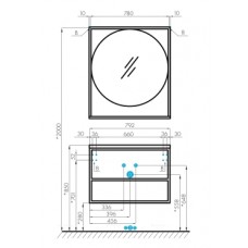 Зеркало Aquaton Лофт Фабрик 80 1A242602LTDU0 дуб эндгрейн
