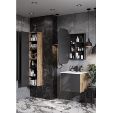 Зеркальный шкаф 60 см Aquaton Сохо 1A258302AJA0L, графит