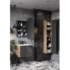 Зеркальный шкаф 60 см Aquaton Сохо 1A258302AJA0R, графит