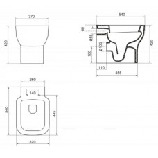 Приставной унитаз BelBagno VASO BB127CB, P-trap