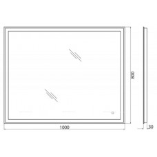 Зеркало BelBagno SPC-GRT-1000-800-LED-TCH-WARM