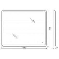 Зеркало BelBagno SPC-MAR-1000-800-LED-TCH-WARM