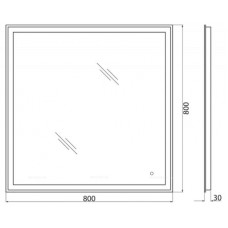 Зеркало BelBagno SPC-GRT-800-800-LED-TCH-WARM