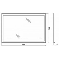 Зеркало BelBagno SPC-GRT-900-600-LED-TCH-WARM