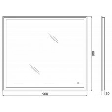 Зеркало BelBagno SPC-GRT-900-800-LED-TCH-WARM