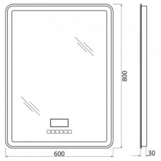 Зеркало BelBagno SPC-MAR-600-800-LED-TCH-RAD