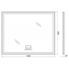 Зеркало BelBagno SPC-GRT-1000-800-LED-TCH-RAD