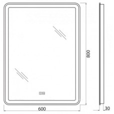 Зеркало BelBagno SPC-MAR-600-800-LED-TCH-WARM