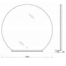 Зеркало BelBagno SPC-RNG-1000-LED-TCH-MENS
