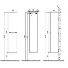 Шкаф-пенал 170x35 см Belbagno Ancona-N-1700-2A-SC-WO-R светлое дерево