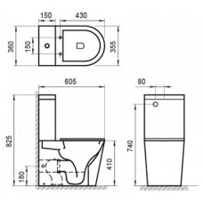 Унитаз-компакт безободковый BelBagno Flay-R BB2149CPR