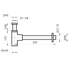 Сифон BelBagno BB-SMQ2-01 для раковины, хром