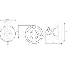 Крючок двойной Bemeta Retro 144106037