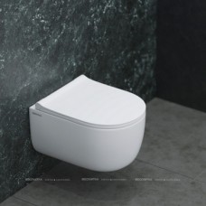 Комплект Berges Novum 047215 инсталляция Novum525 + кнопка L5 SoftTouch черная + подвесной унитаз EGO Rimless + сидение дюропласт Toma Slim SO