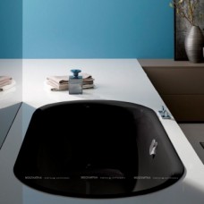 Стальная ванна Bette BetteLux Oval, с шумоизоляцией 180x80x45 см, цвет черное дерево(матовый), 3466-035