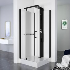 Душевая кабина Black&White Galaxy 90х90 см G8702 черный профиль, стекло прозрачное
