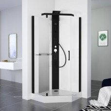 Душевая кабина Black&White Galaxy 90х90 см G8705 черный профиль, стекло прозрачное