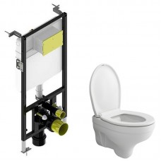 Комплект подвесной безободковый унитаз Bocchi Taormina Pro 1451-001-0129 с сиденьем микролифт + система инсталляции Bocchi 8010-1000(T02-2113)