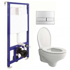 Комплект Bocchi Taormina Pro Rimless 1451-001-0129 подвесной унитаз + Berges Wasserhaus Novum L3 (Line) 040213 с клавишей