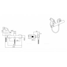 Гигиенический душ со смесителем Bravat D9141BW-RUS, черный