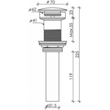 Донный клапан Ceramica Nova Element без перелива CN2000MC, матовый капучино