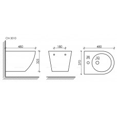 Биде подвесное Ceramica Nova Forma CN3010