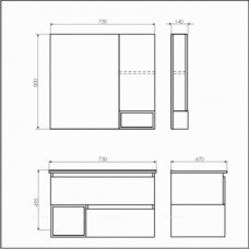 Зеркальный шкаф Comforty Турин-75 дуб бежевый 00004144198