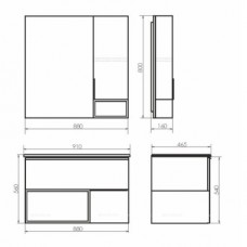 Зеркальный шкаф Comforty Франкфурт-90 дуб шоколадно-коричневый 00004150529
