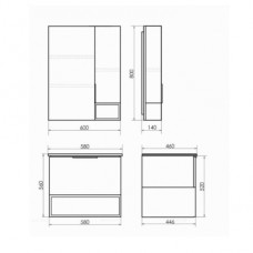 Зеркальный шкаф Comforty Франкфурт-60 дуб шоколадно-коричневый 00004150528