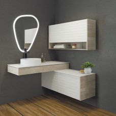 Тумба Comforty Клеон-120 белый/дуб дымчатый 00-00001851 подвесная с белой столешницей