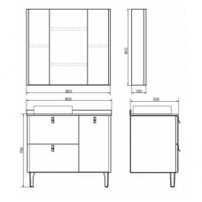 Зеркальный шкаф Comforty Сорренто-90 светло-серый 00-00001968